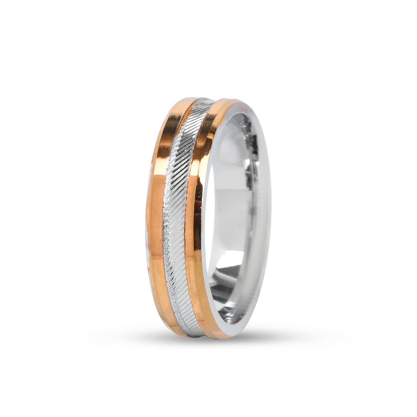 925 Sterling Silver Two-Tone Band Ring for Men & Women