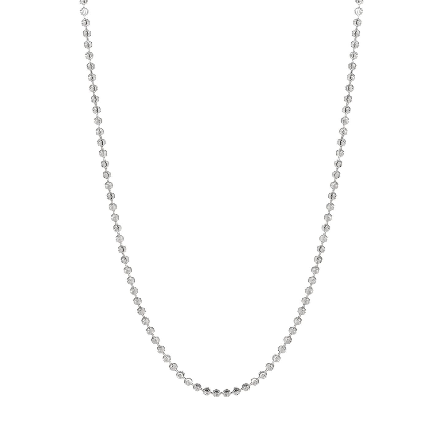 Sterling Silver Beaded Chain Necklace for Women & Men | Minimalist Lightweight Chain | Everyday Jewelry