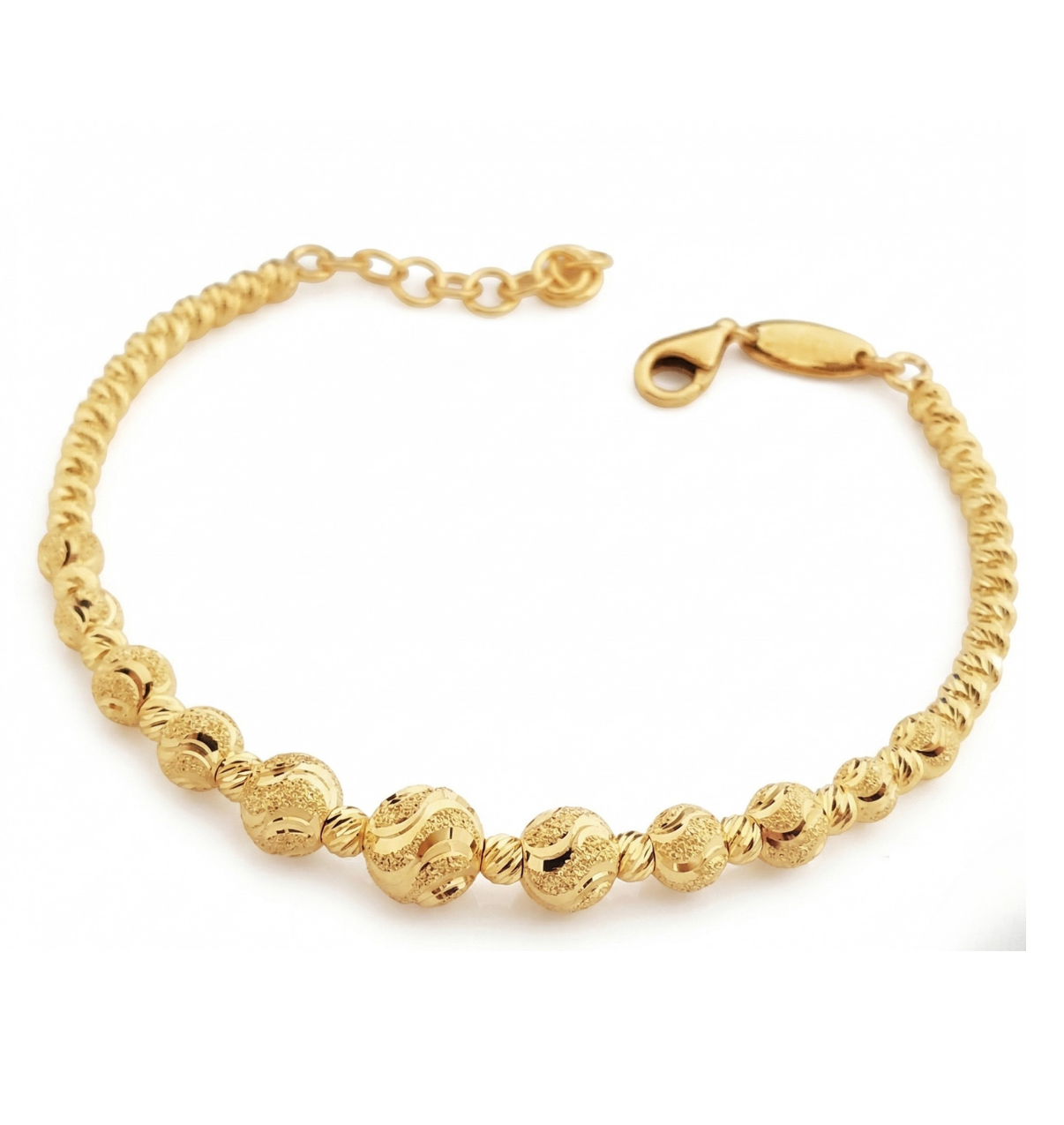 CNC-Cut Gold Spheres Bracelet