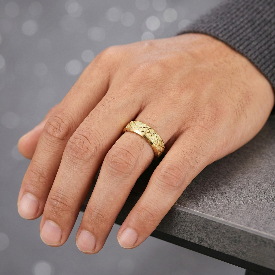 Diamond-Cut Signet Ring