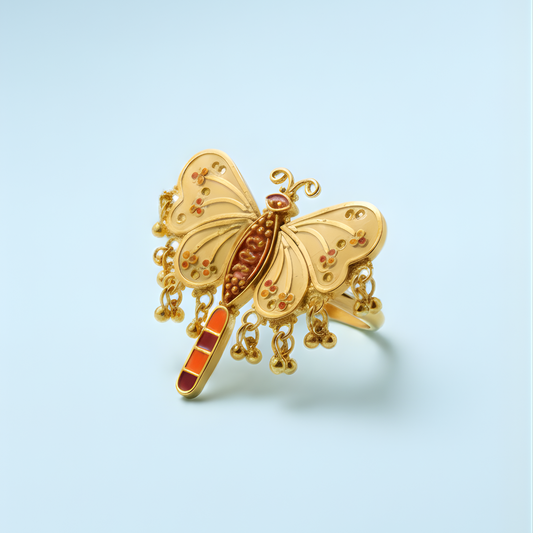 Butterfly Meenakari Ring