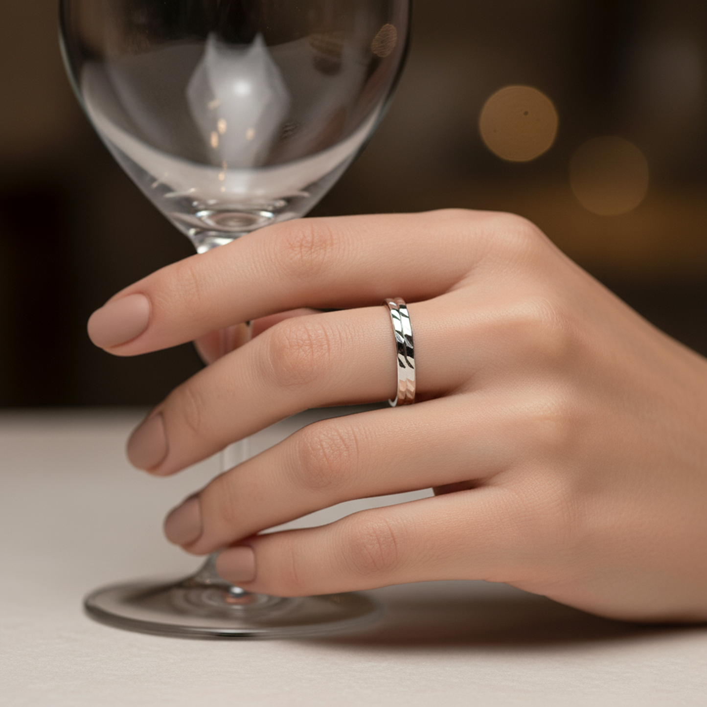 925 Sterling Silver Textured Band Ring for Men & Women | Classic Minimal Design | Daily Wear Ring