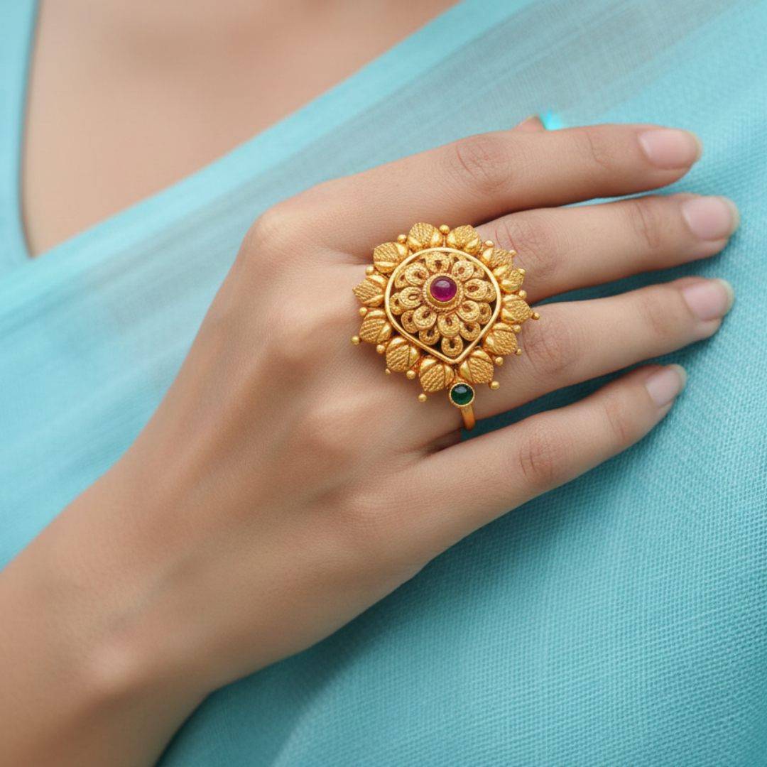 Heritage Bloom Ring (Rava Work)