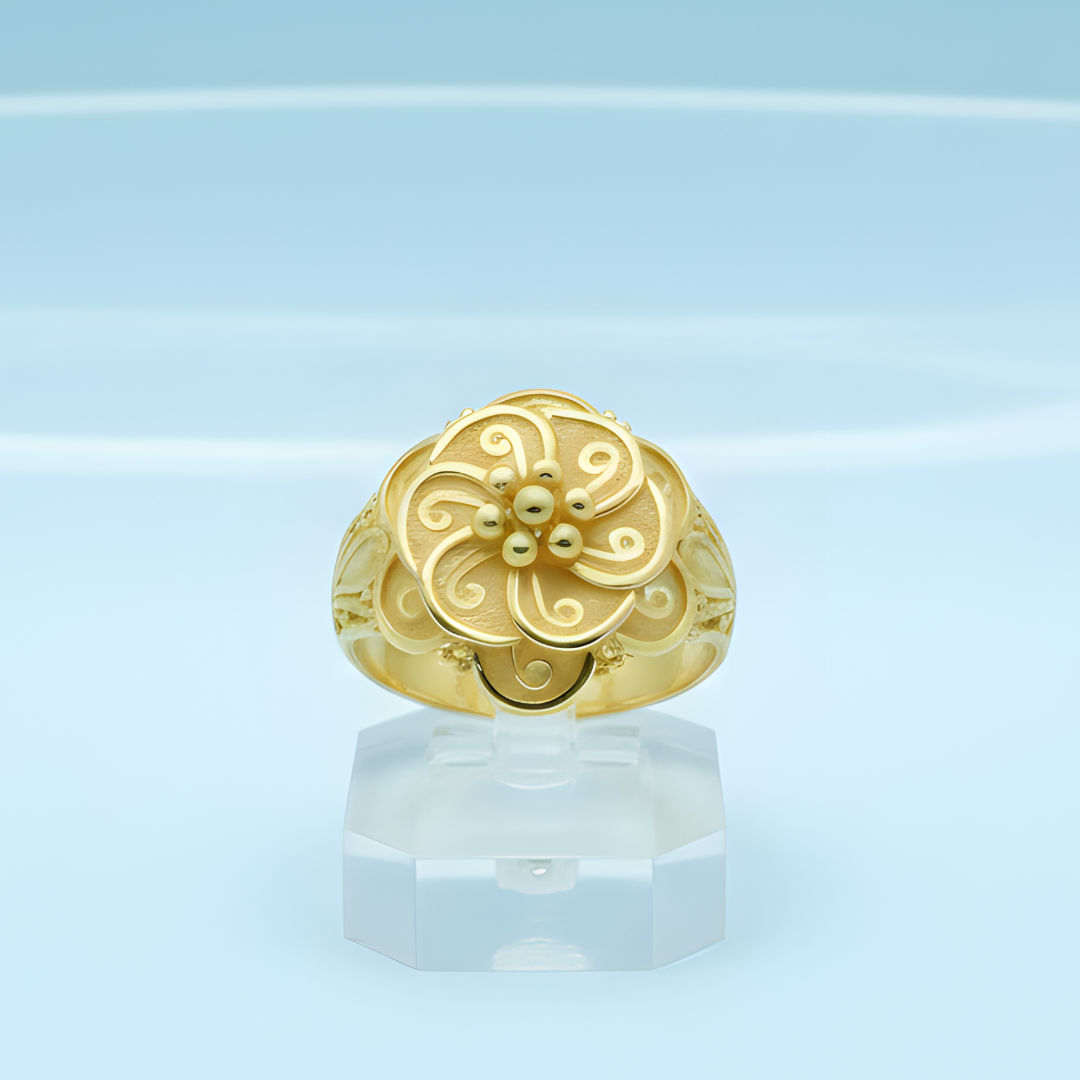 Floral Filigree Statement Ring
