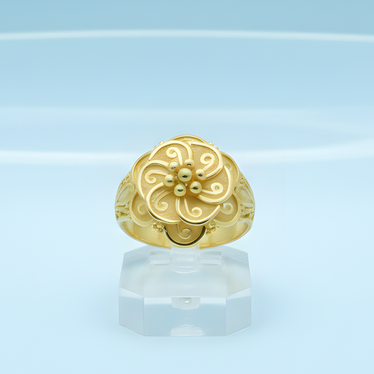 Floral Filigree Statement Ring