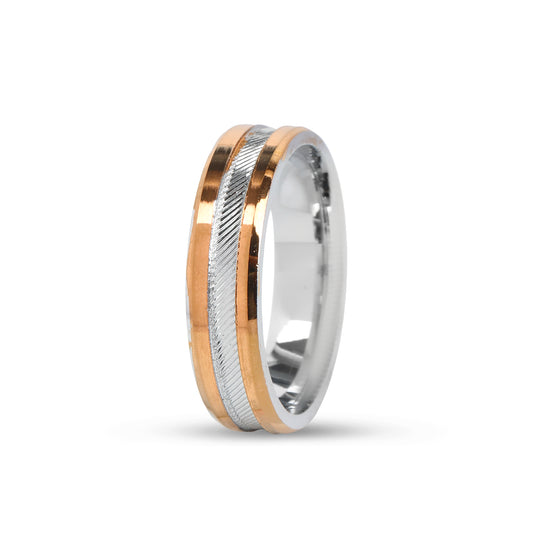 925 Sterling Silver Two-Tone Band Ring for Men & Women