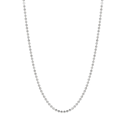 Sterling Silver Beaded Chain Necklace for Women & Men | Minimalist Lightweight Chain | Everyday Jewelry