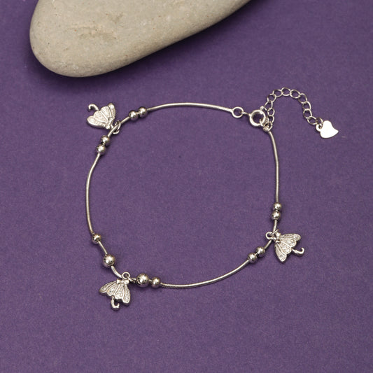 925 Sterling Silver Adjustable Bracelet with Umbrella Charms for Women & Girls