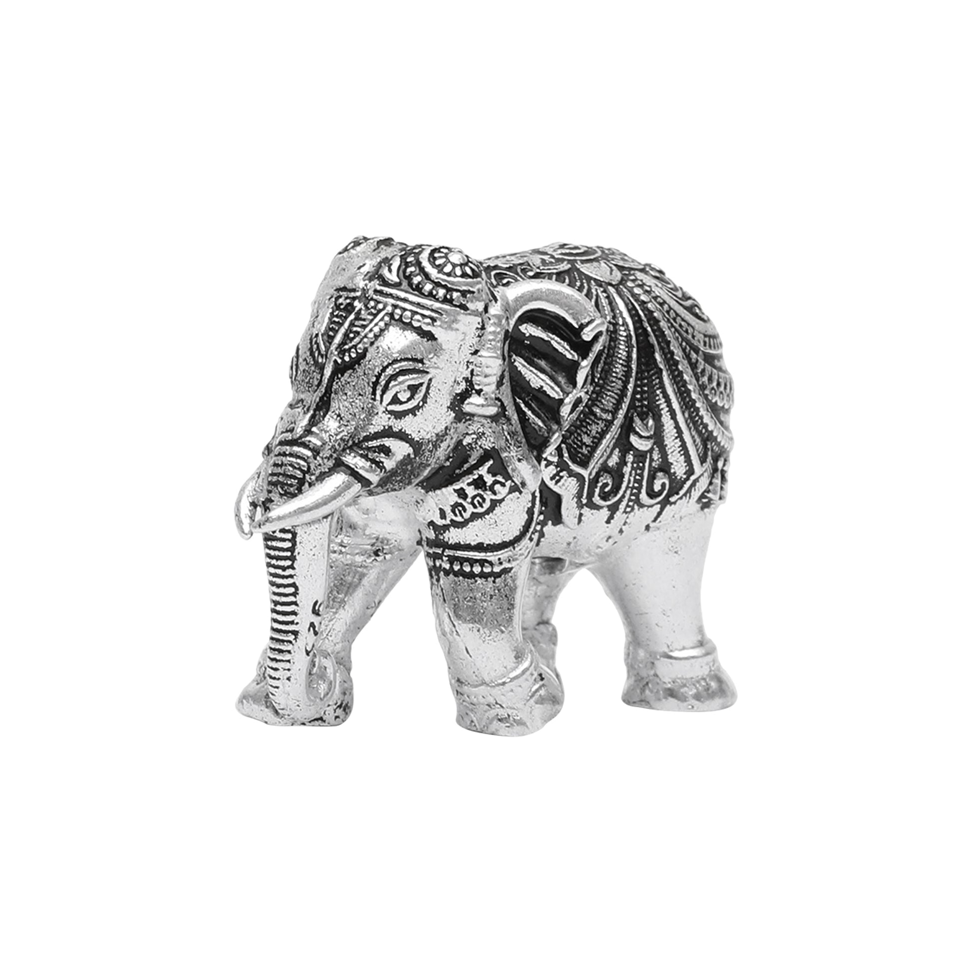 Pure Silver Elephant Idol (Chandi Haathi) – 999 Silver Decorative Showpiece for Home, Office, Puja & Vastu