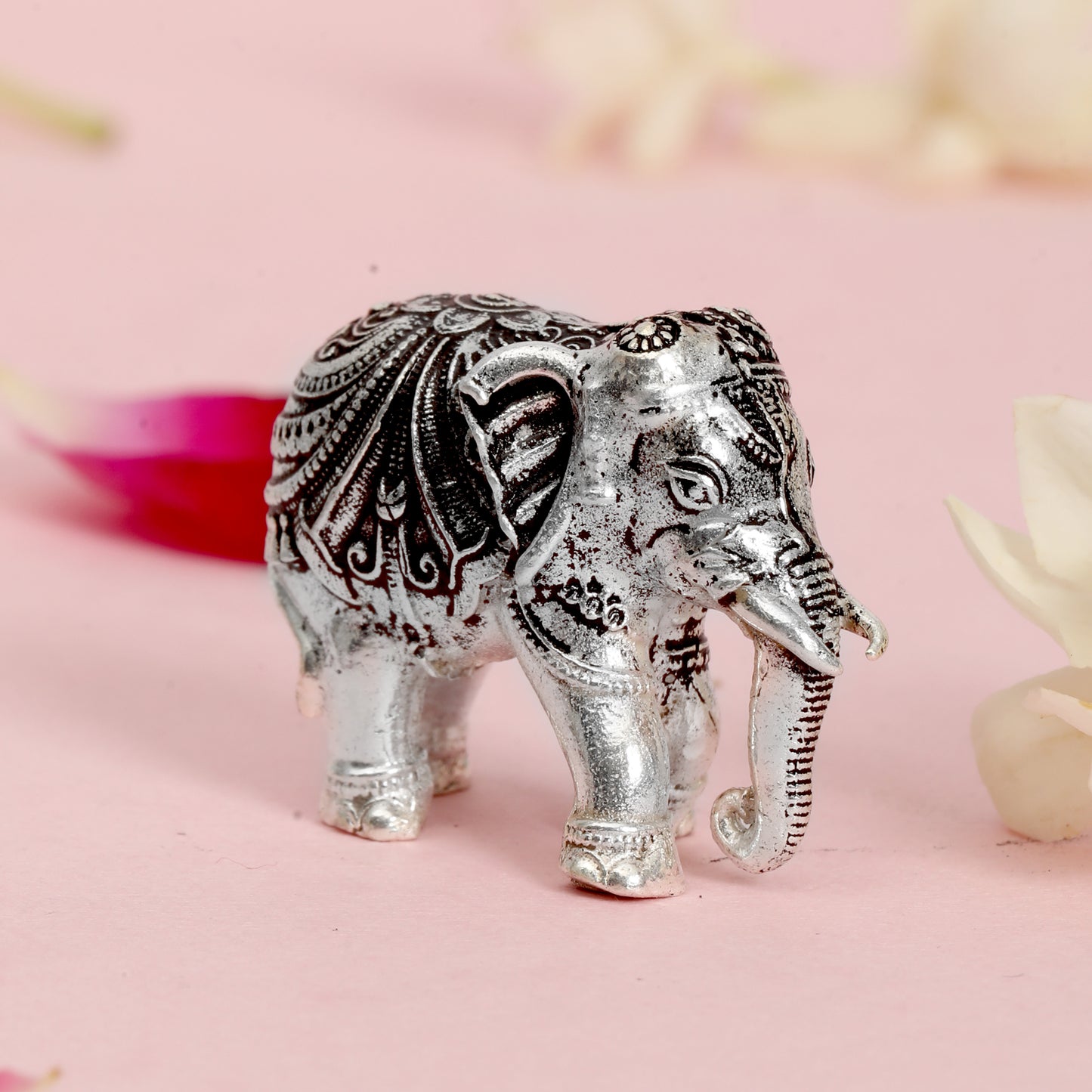 Pure Silver Elephant Idol (Chandi Haathi) – 999 Silver Decorative Showpiece for Home, Office, Puja & Vastu