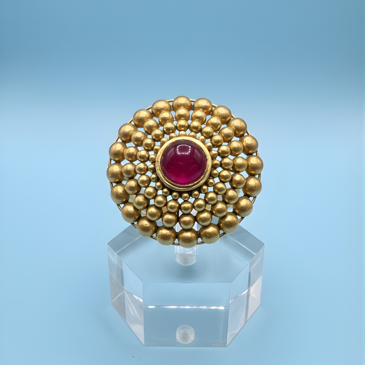 Gold Handcrafted Layered Bloom Statement Ring