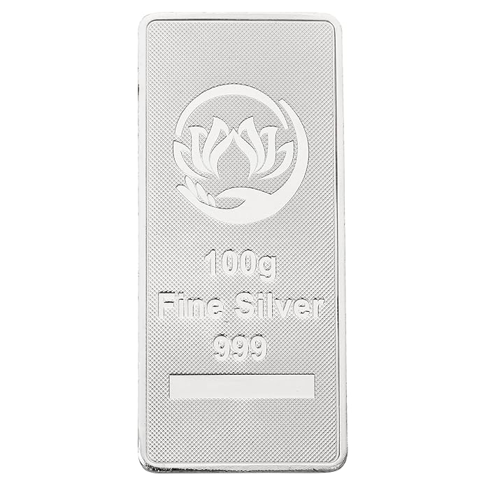 100g Fine Silver Bar 999 Purity | Pure Silver Biscuit | Investment Grade Silver Bullion