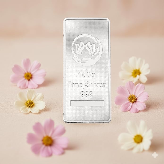 100g Fine Silver Bar 999 Purity | Pure Silver Biscuit | Investment Grade Silver Bullion