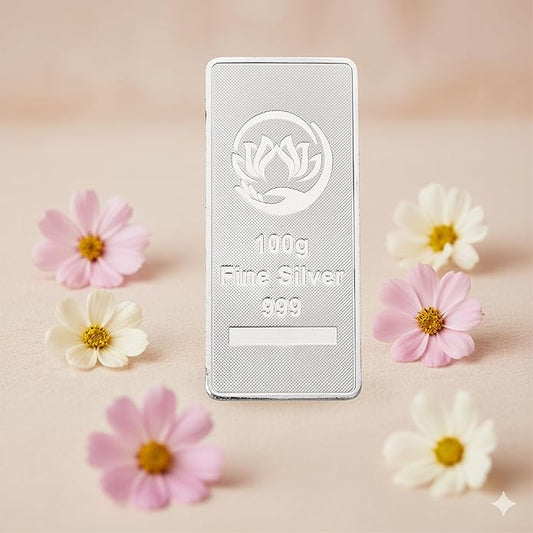 100g Fine Silver Bar 999 Purity | Pure Silver Biscuit | Investment Grade Silver Bullion