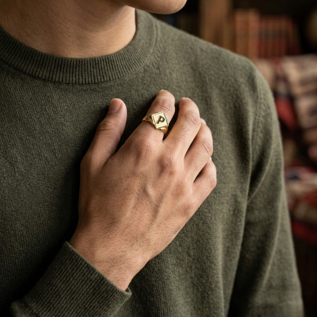 Alphabet Signet Ring