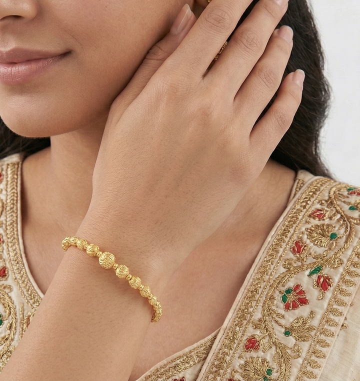 CNC-Cut Gold Spheres Bracelet