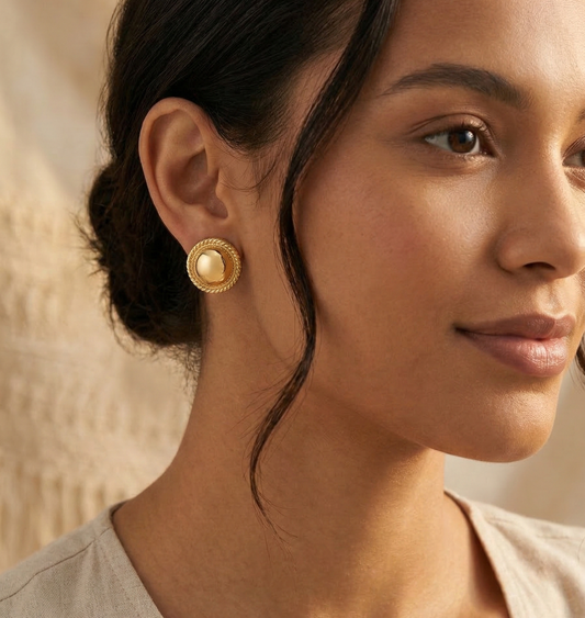 Classic Gold-Polished Dome Studs