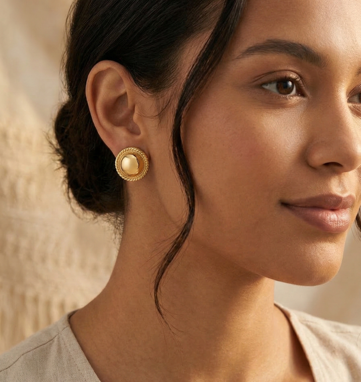 Classic Gold-Polished Dome Studs