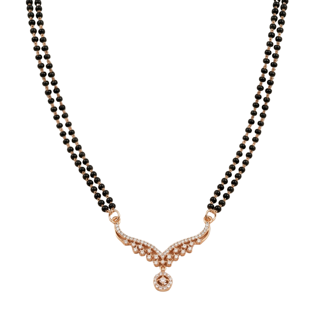 Contemporary V-Shape Rose Gold Mangalsutra