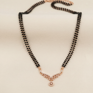 Contemporary V-Shape Rose Gold Mangalsutra - View 2