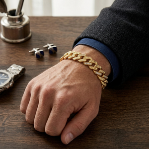 Diamond-Accented Cuban Link Bracelet
