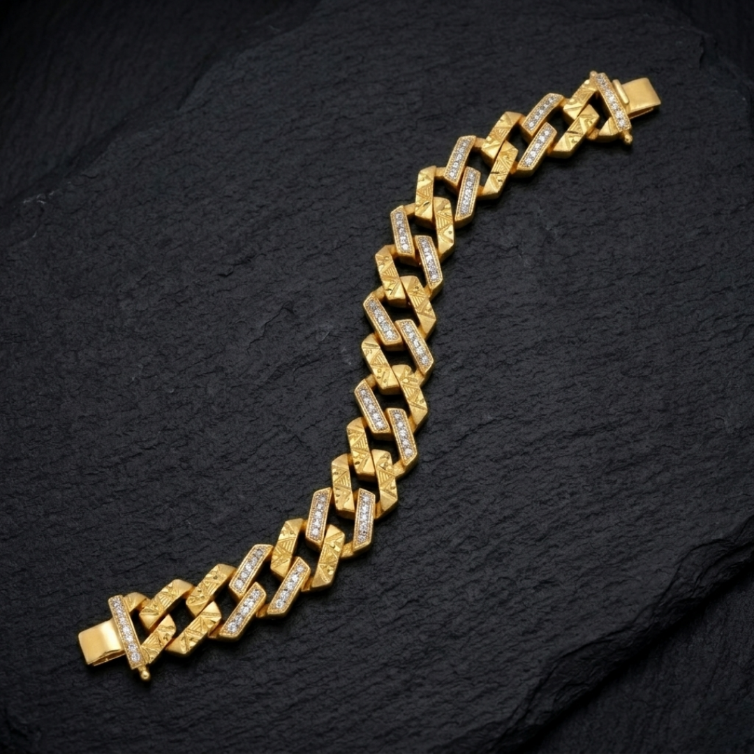 Diamond-Accented Cuban Link Bracelet
