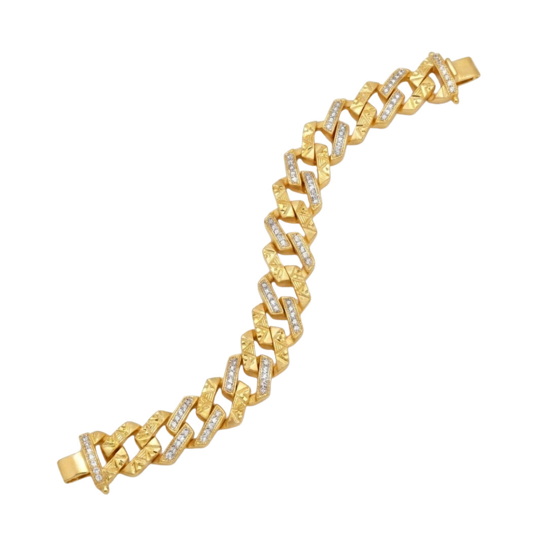 Diamond-Accented Cuban Link Bracelet