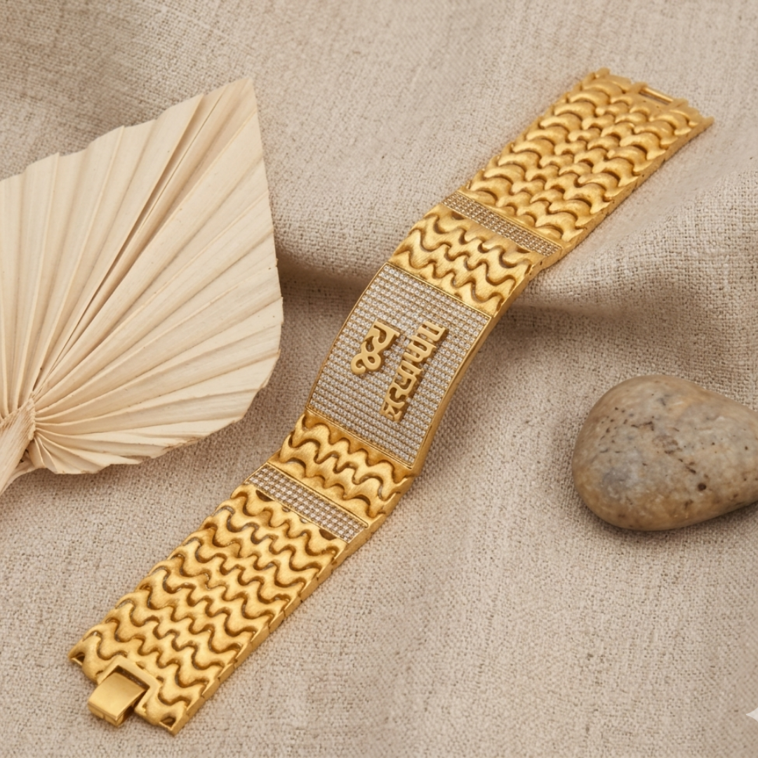 Diamond-Studded Gold Bracelet