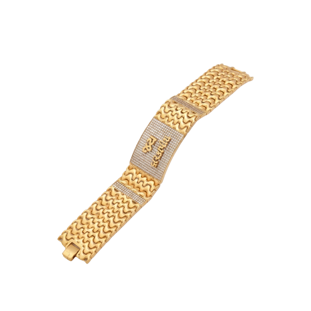 Diamond-Studded Gold Bracelet