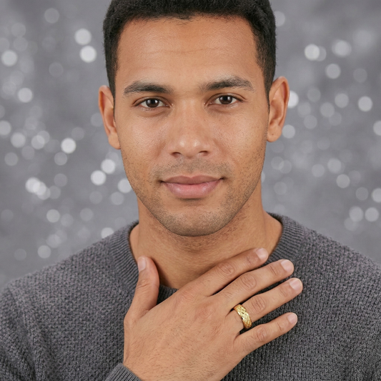 Diamond-Cut Signet Ring
