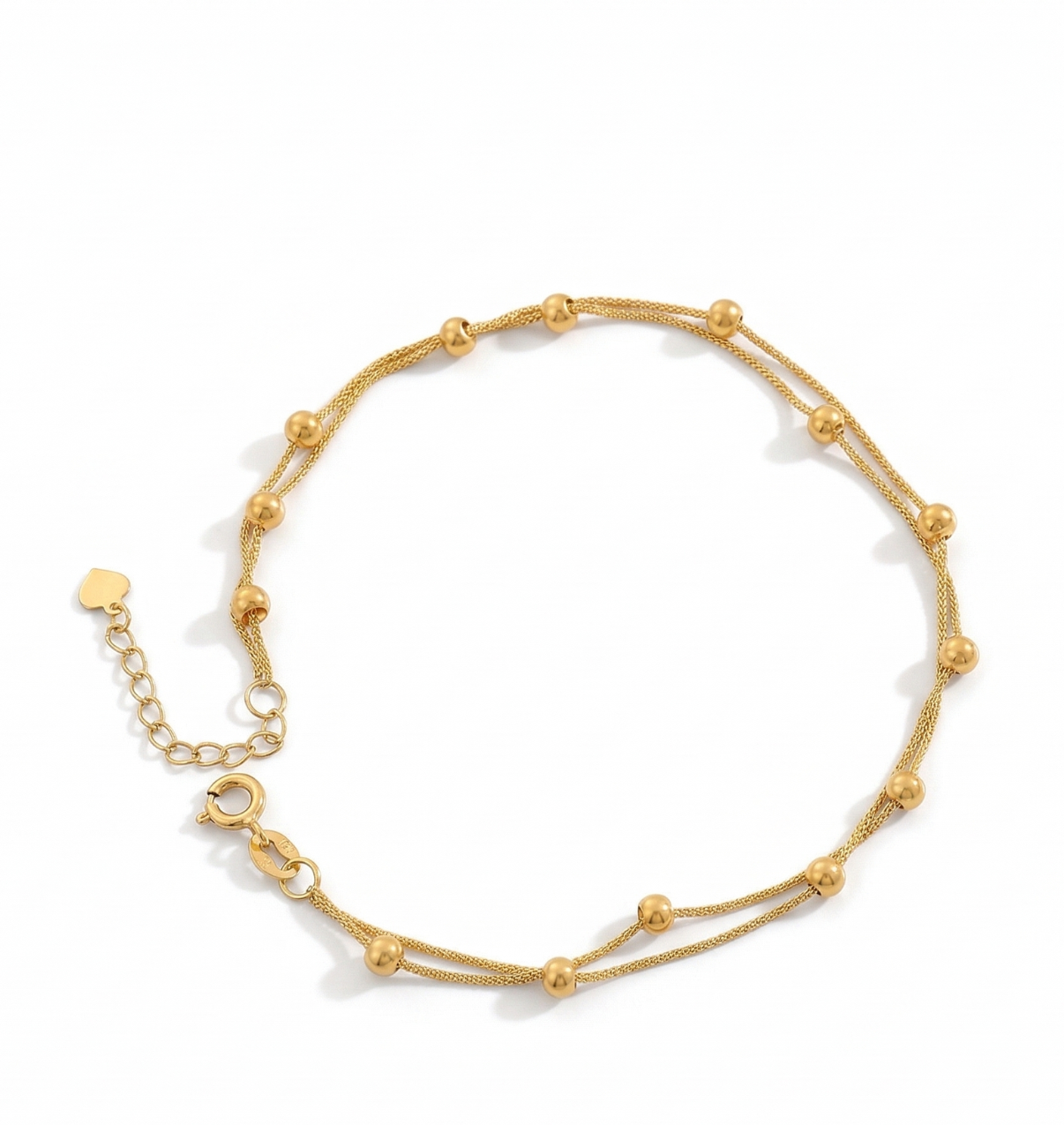 Double-Layer Gold Beaded Bracelet