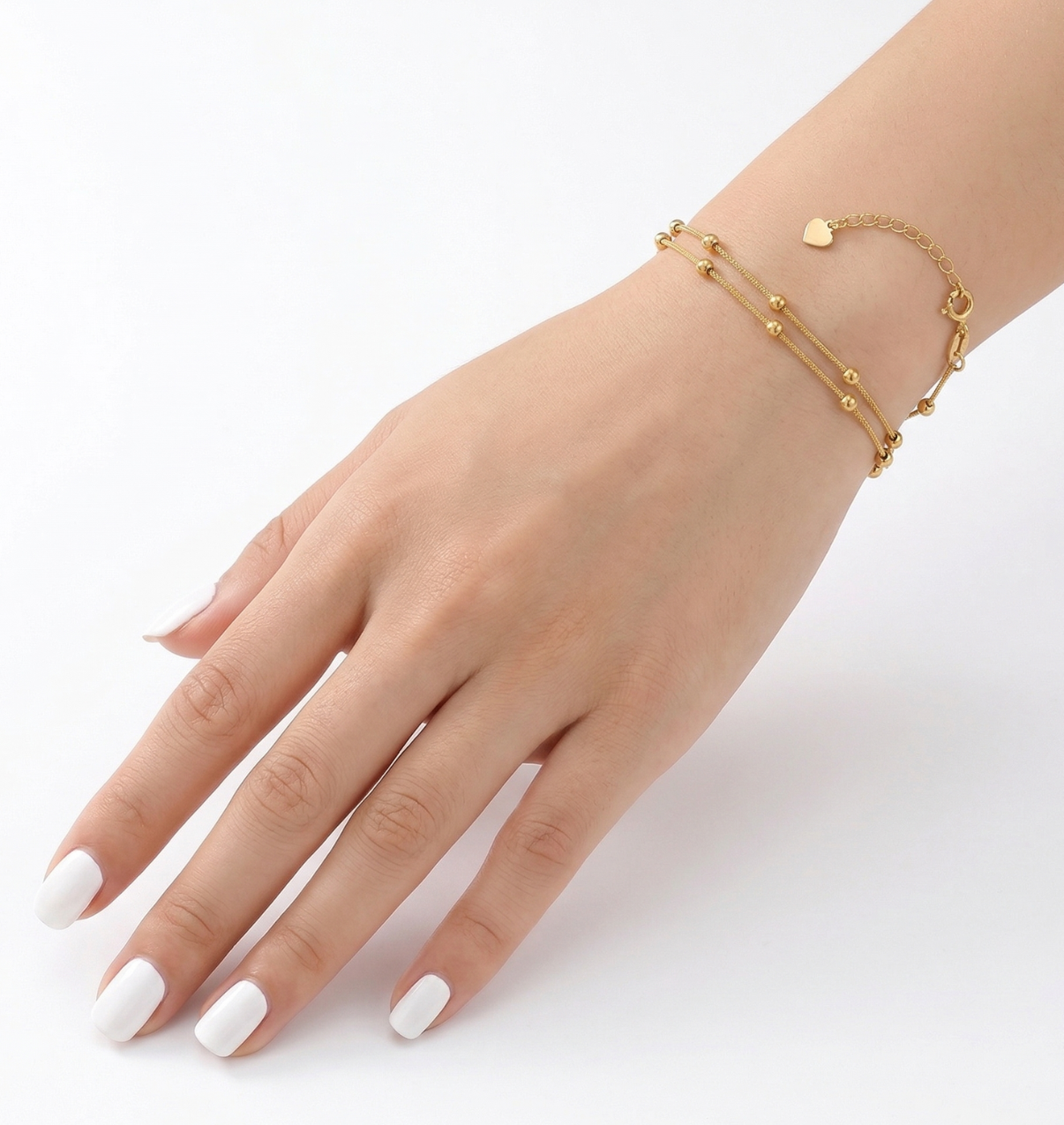 Double-Layer Gold Beaded Bracelet