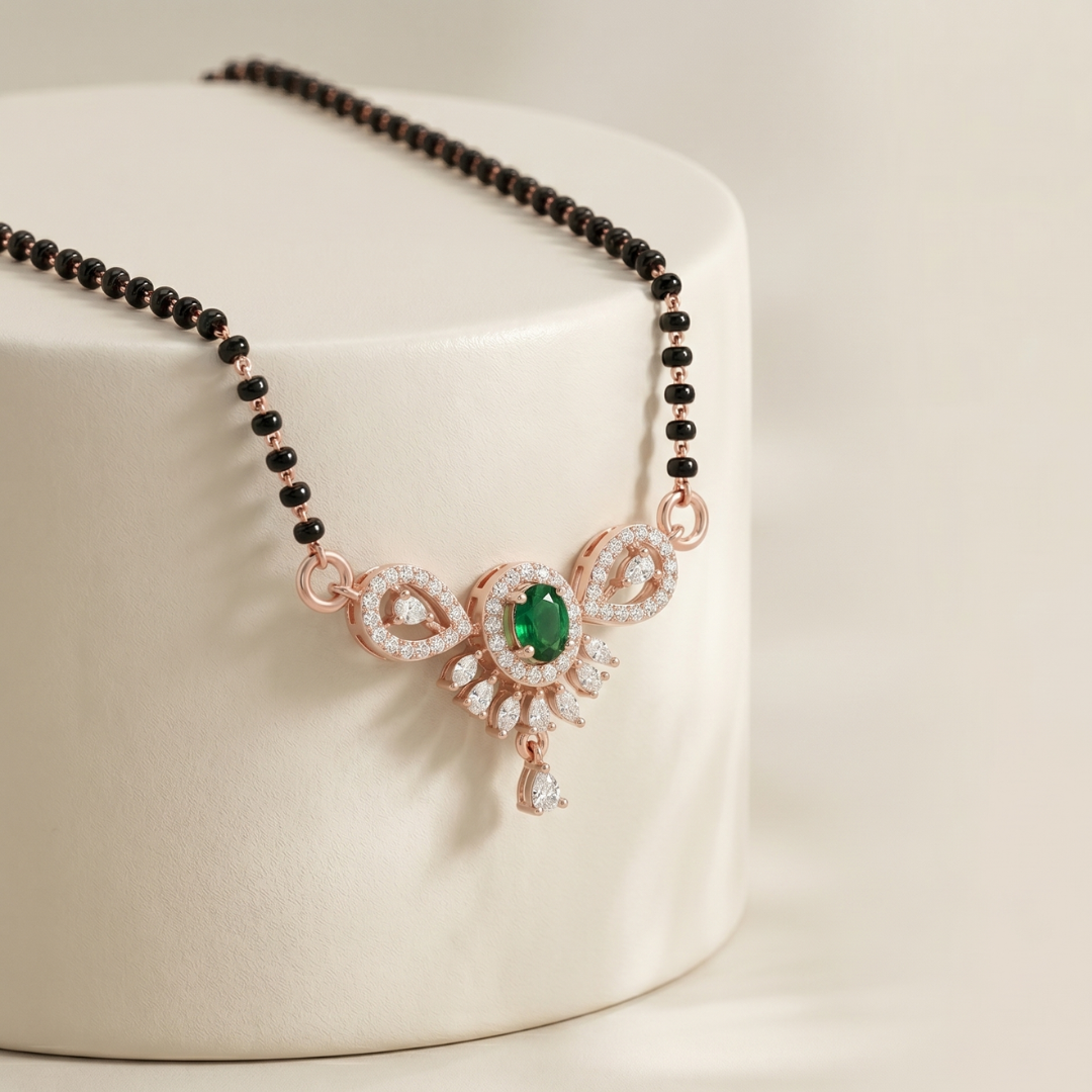 Emerald Elegance Mangalsutra - View 2