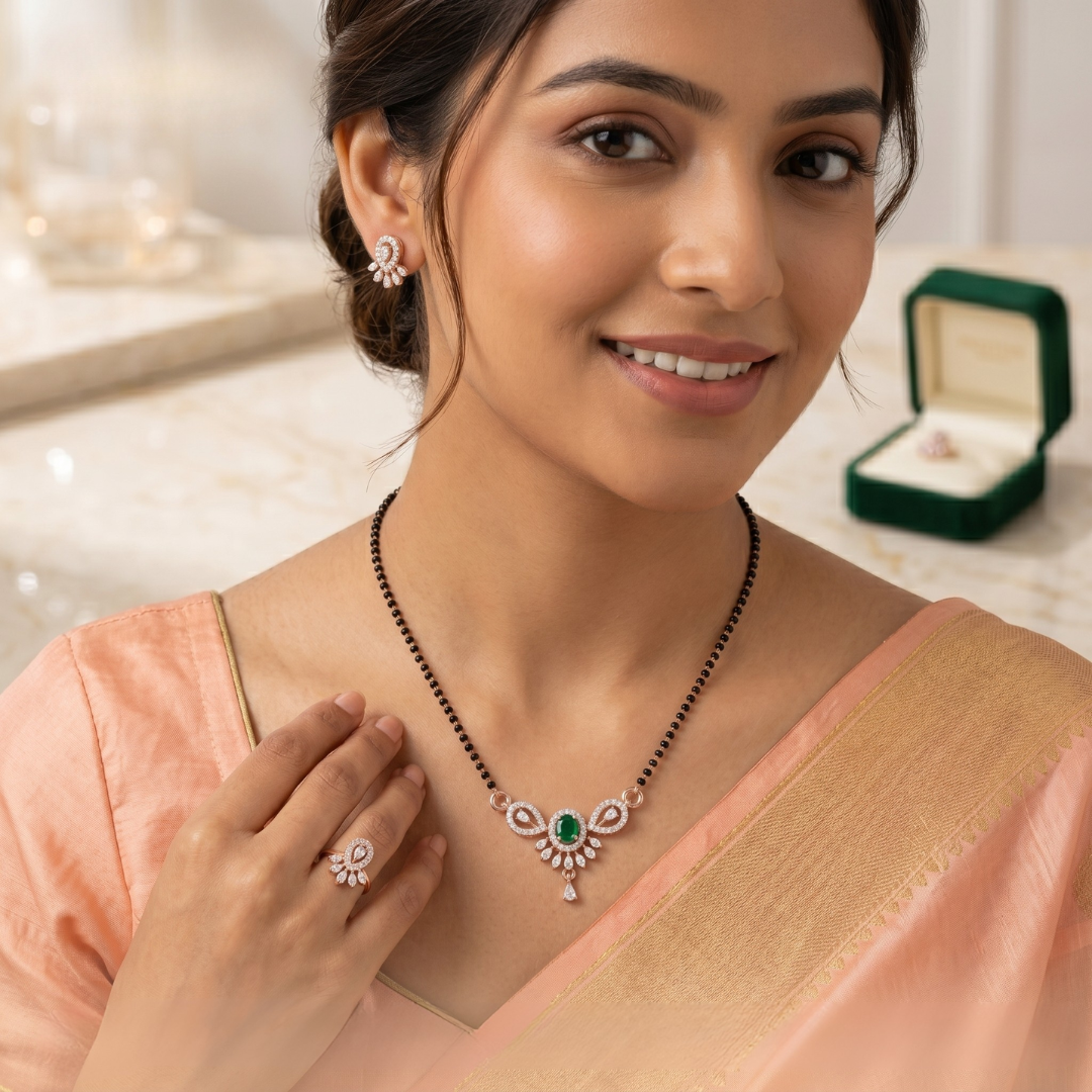 Emerald Elegance Mangalsutra - View 3