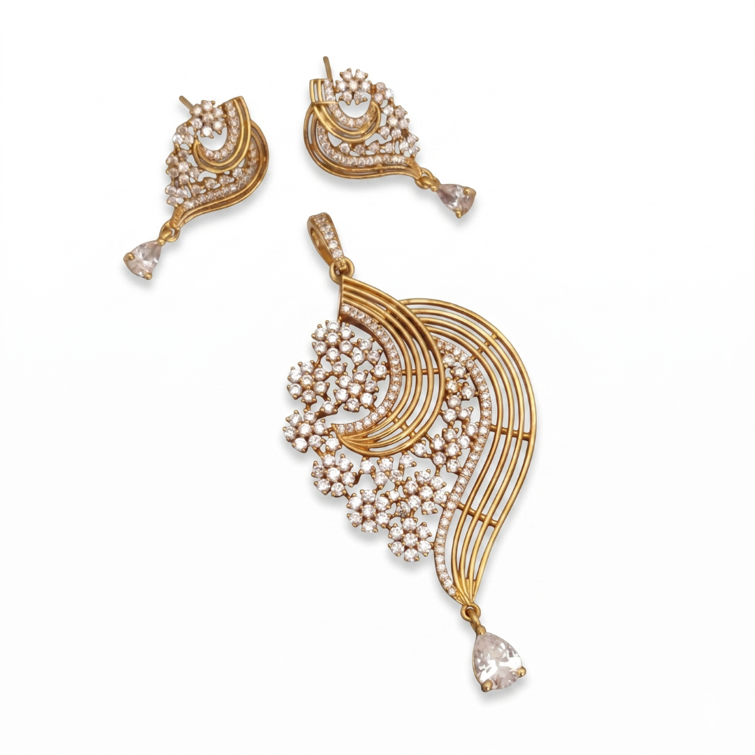 Elara Lattice Pendant Set