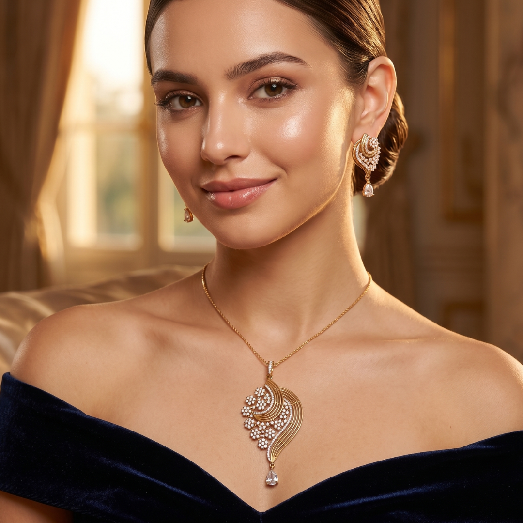 Elara Lattice Pendant Set