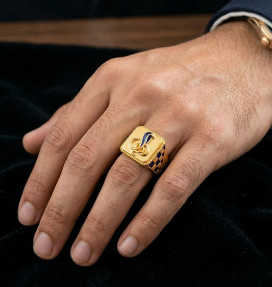 Gold Cobra Signet Ring