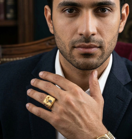 Gold Cobra Signet Ring