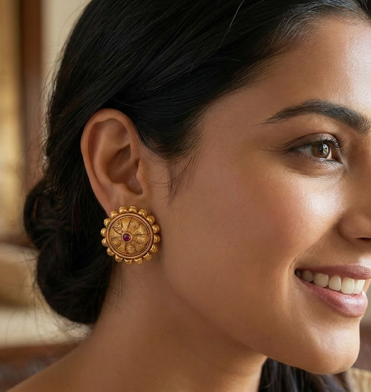 Gold Filigree Studs