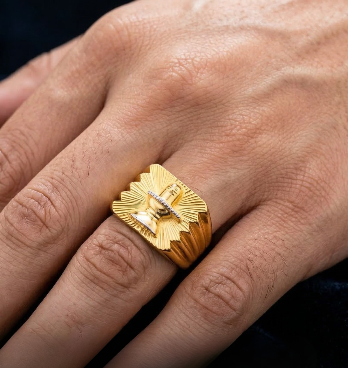 Gold Shiva Lingam Ring