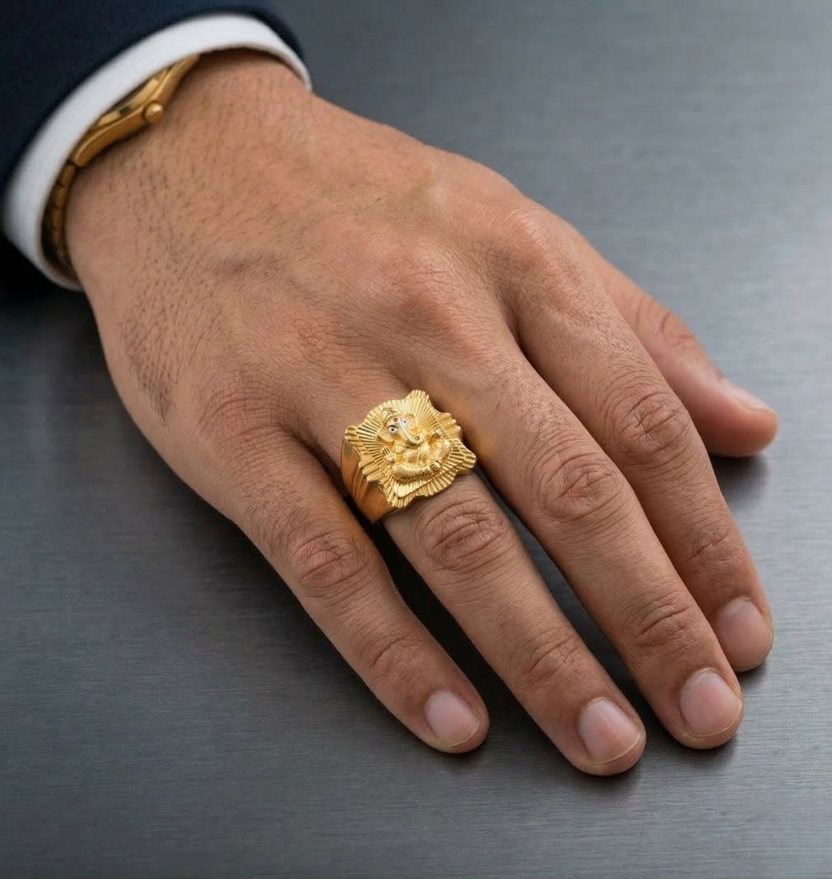 Gold Shiva Lingam Ring