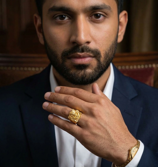 Gold Signet Ganesha Ring