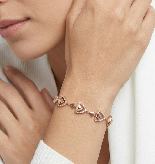 Gold Triangle Link Bracelet