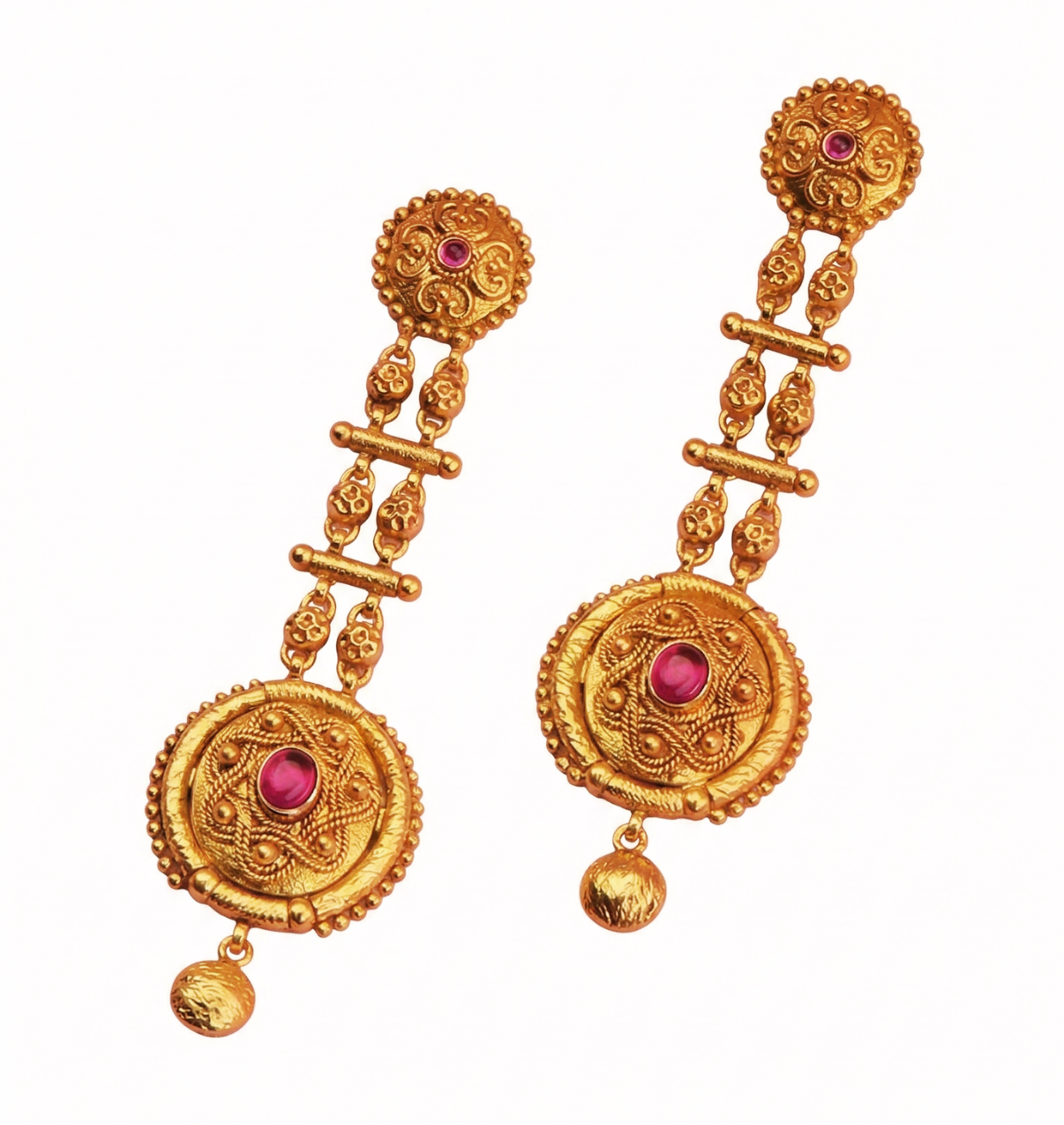 Heritage Gold Drop Earrings