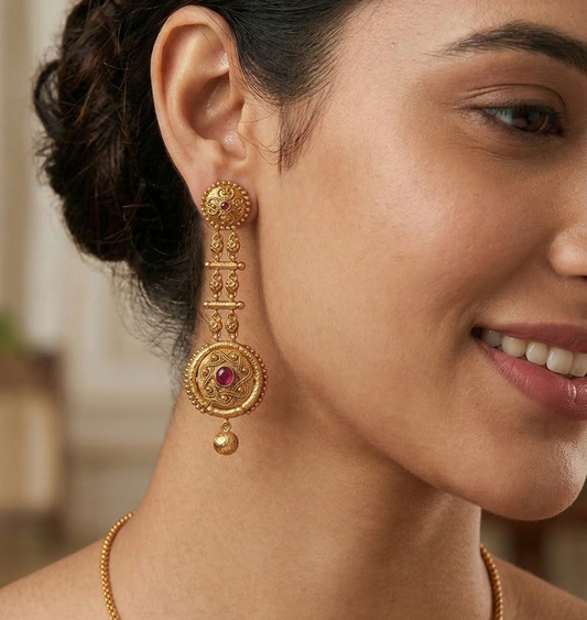 Heritage Gold Drop Earrings
