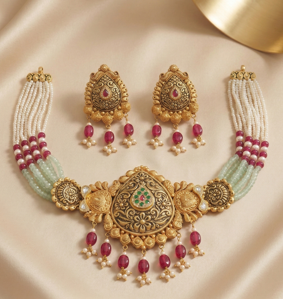 Heritage Ruby & Pearl Choker