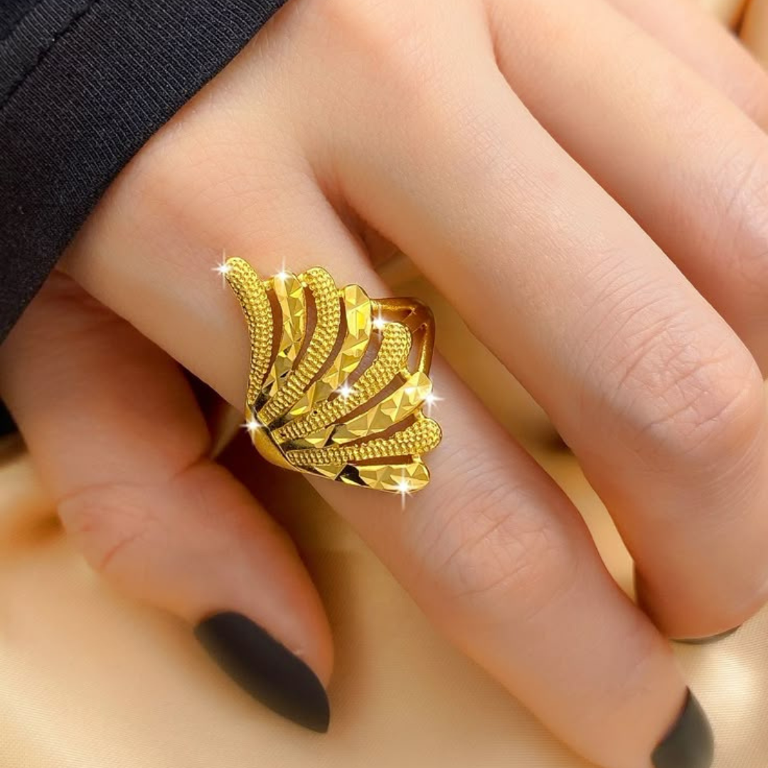 Tapered Leaf Wave Ring