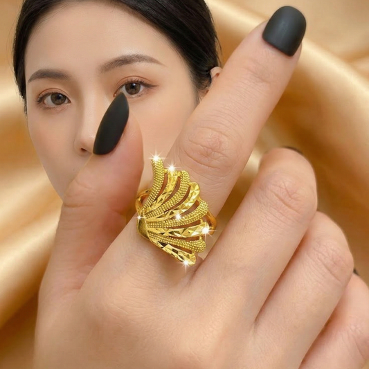 Tapered Leaf Wave Ring