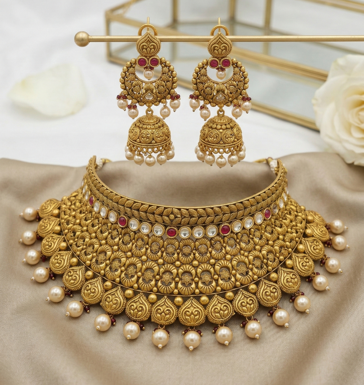 Maharani Antique Gold Choker Set