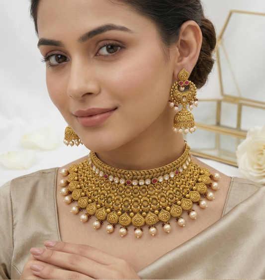Rajwada Heritage Temple Necklace